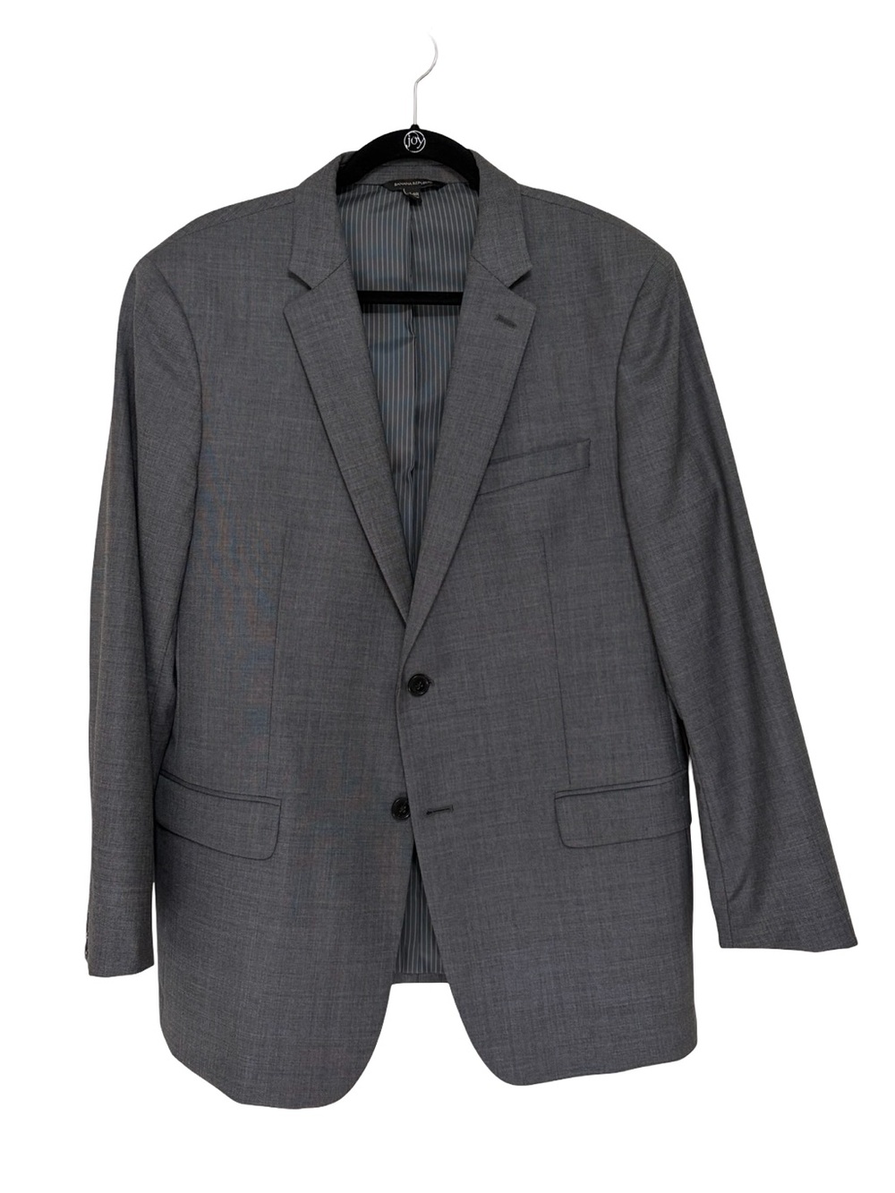 Banana Republic Men’s Slim Sharkskin Suit Jacket in Gray Italian Wool - Size 44R